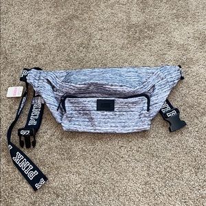 PINK Heather Grey Fanny Pack NWT